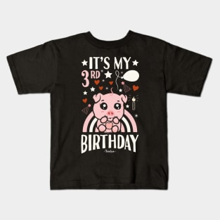 It's My 3rd Birthday Pig Kids T-Shirt